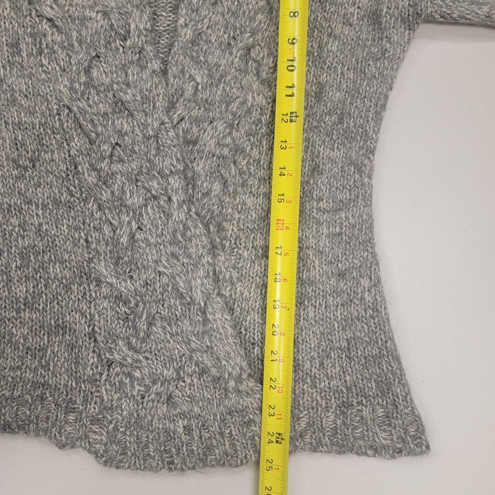 Italian Alpaca Blend Knit Neutral Cable Knit Cardigan Sweater - Picture 12 of 15